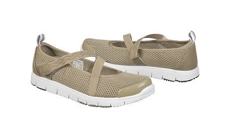 MJ Taupe - Ladies comfortable velcro casual walker
